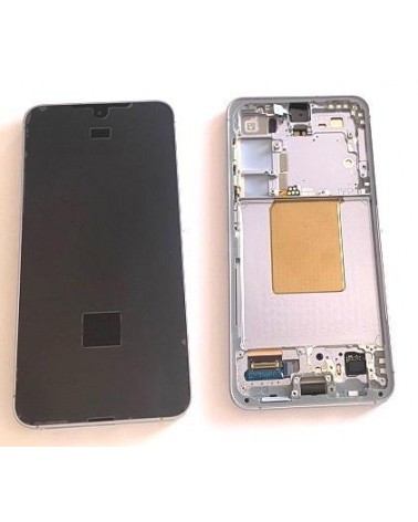 LCD e ecrã tátil com moldura azul para Samsung Galaxy S24 S921 S921B Service Pack