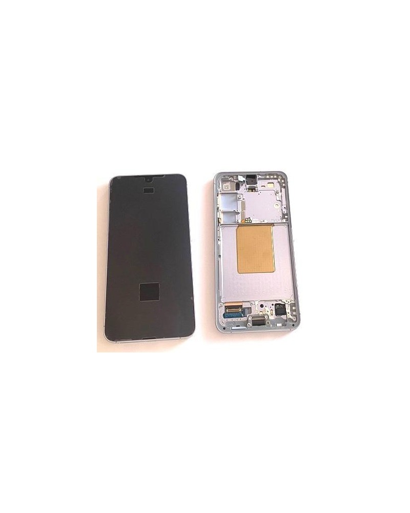 LCD e ecrã tátil com moldura azul para Samsung Galaxy S24 S921 S921B Service Pack