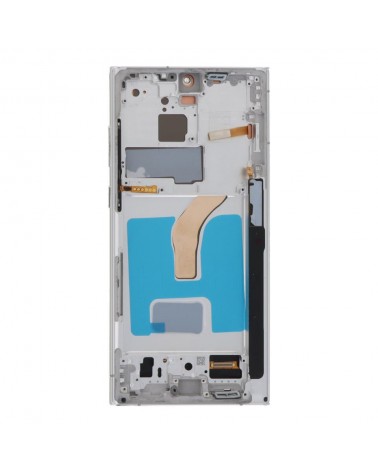 Pantalla LCD y Tactil con Marco Blanco Plata para Samsung Galaxy S22 Ultra SM-S908   Calidad TFT  