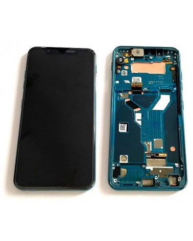 LCD and Touch Screen with Blue Frame for LG G8S ThinQ LM-G810EAW G810 - High Quality