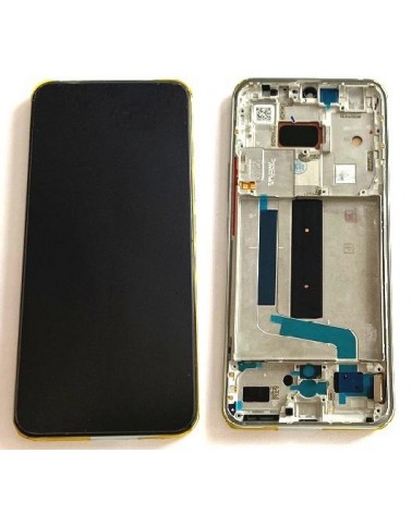 Pantalla LCD y Tactil con Marco Plata para Xiaomi Mi 10 Lite M2002J9G   Calidad TFT  