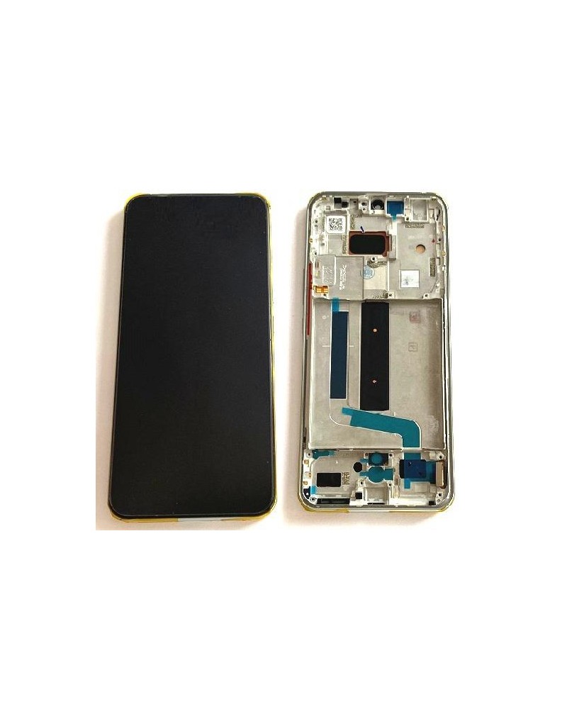 LCD e ecrã tátil com moldura prateada para Xiaomi Mi 10 Lite M2002J9G Qualidade TFT