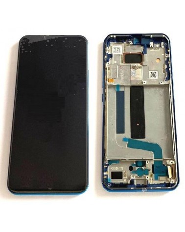 LCD e ecrã tátil com moldura azul para Xiaomi Mi 10 Lite M2002J9G Qualidade TFT