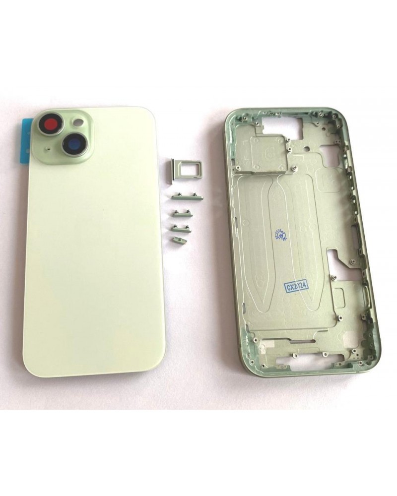 Chassis central e tampa traseira para Iphone 15 - Verde