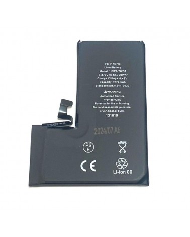 Bateria para Iphone 15 Pro 3274mAh A2848 A3101 A3102 A3104