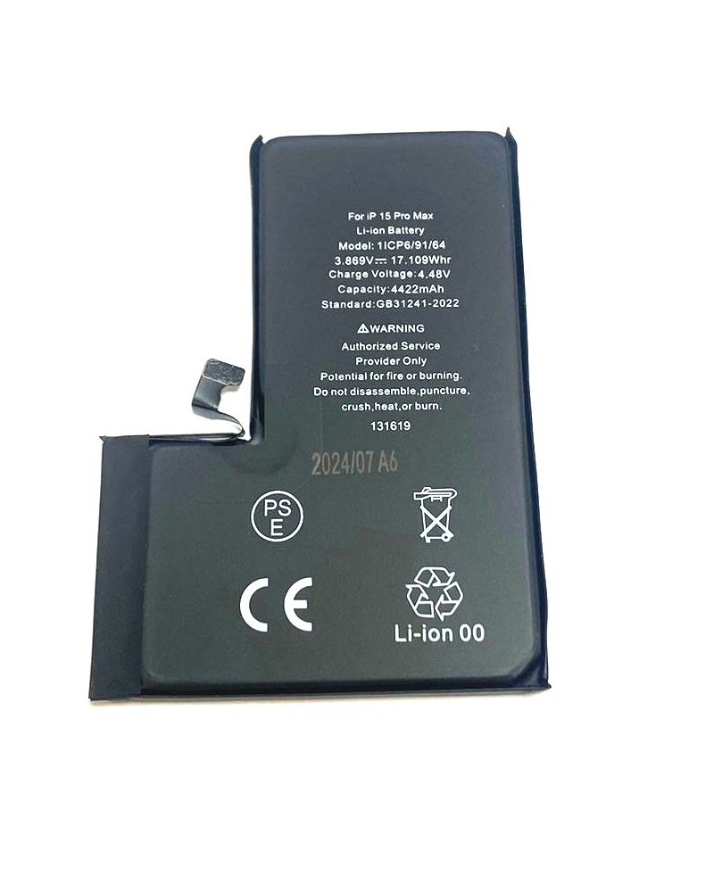 Bateria para Iphone 15 Pro Max 4422 mah A2849 A3105 A3106 A3108