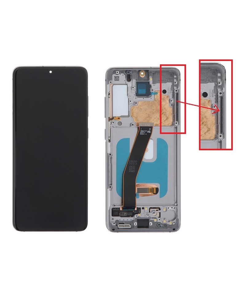 LCD e ecrã tátil com moldura cinzenta para Samsung Galaxy S20 G980 G980F S20 5G G981 G981F Qualidade Oled