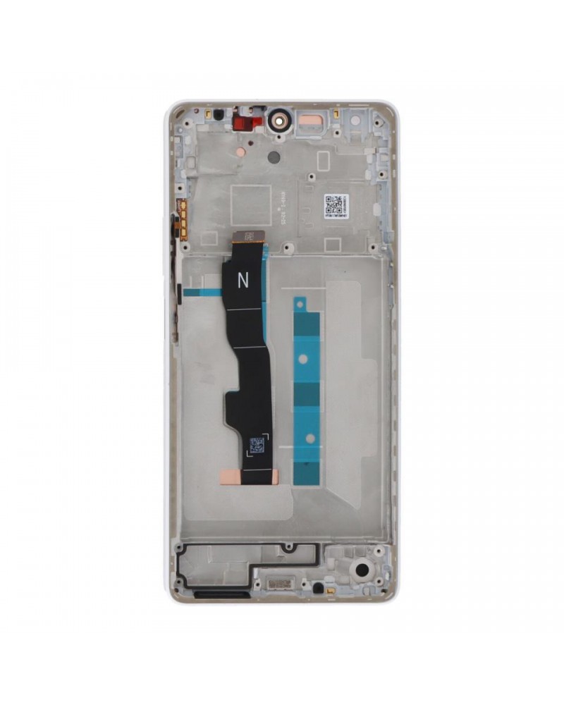 Pantalla LCD y Tactil con Marco Blanco Plata para Xiaomi Redmi Note 13 5G 2312DRAABC  2312DRAABG - Alta Calidad