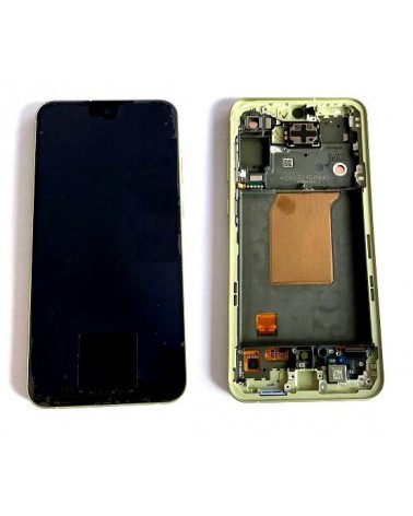 LCD and Touch screen with yellow frame for Samsung Galaxy A55 5G A556 Service Pack GH82-34305D