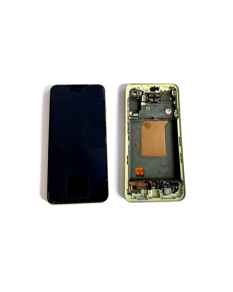 LCD e ecrã tátil com moldura amarela para Samsung Galaxy A55 5G A556 Service Pack GH82-34305D