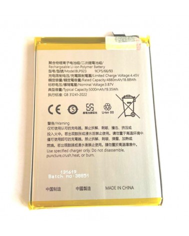 Battery BLP923 for Oppo A77 4G A77 5G CPH2339 A57 4G CPH2387 A57s CPH2385 A78 5G CPH2483 N300 CPH2389 N20 SE