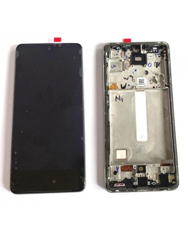 Pantalla LCD Y Tactil Con Marco Plata Para Samsung Galaxy A52 A525 A525F   Calidad Oled  