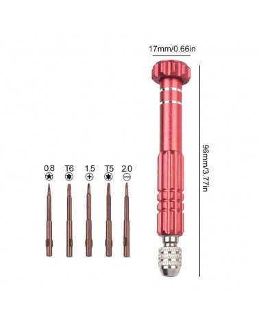 Destornillador de Precision 5 en 1 con diferentes puntas