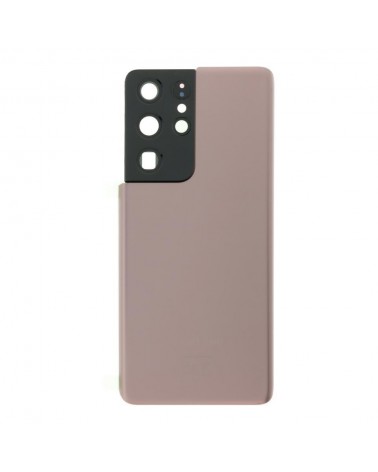 Back Cover and Camera Lens for Samsung Galaxy S21 Ultra 5G G998 G998B - Gold Brown