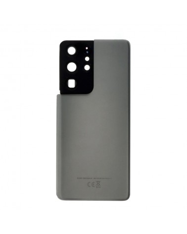 Back Cover and Camera Lens for Samsung Galaxy S21 Ultra 5G G998 G998B - Gray