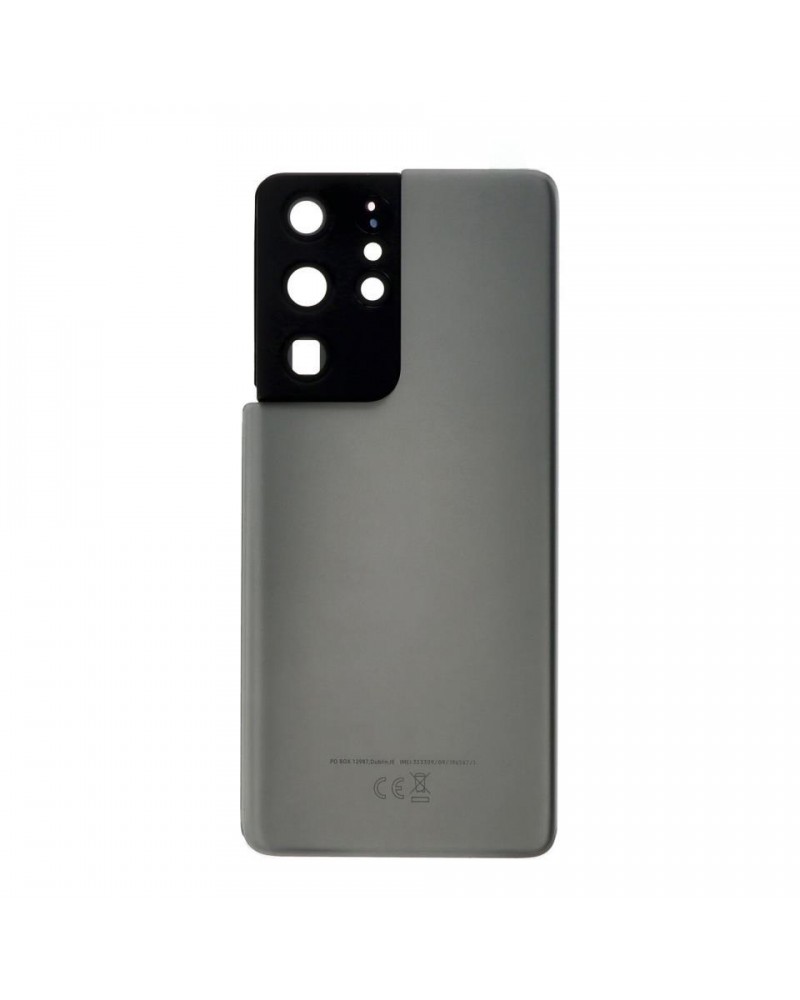 Tapa Trasera y Lente de Camara para Samsung Galaxy S21 Ultra 5G G998 G998B - Gris