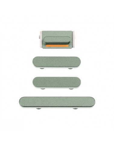 Set Boton de Volumen   Encendido y Mute para Iphone 13   Iphone 13 Mini - Verde