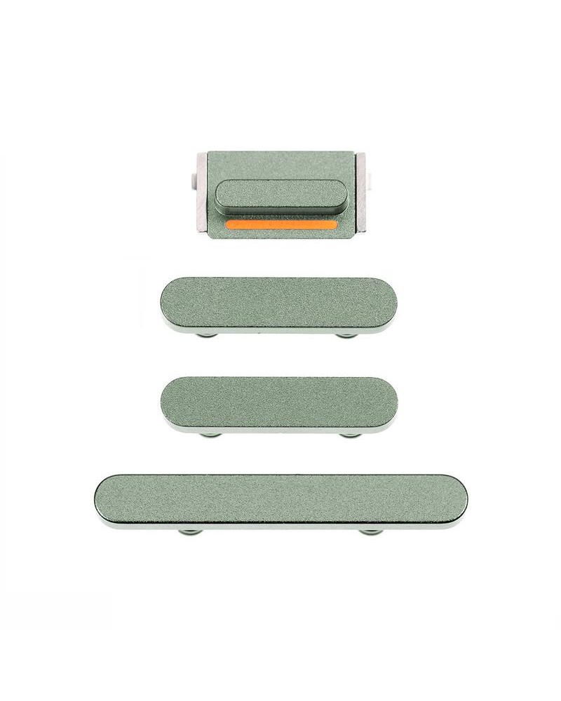 Set Boton de Volumen   Encendido y Mute para Iphone 13   Iphone 13 Mini - Verde