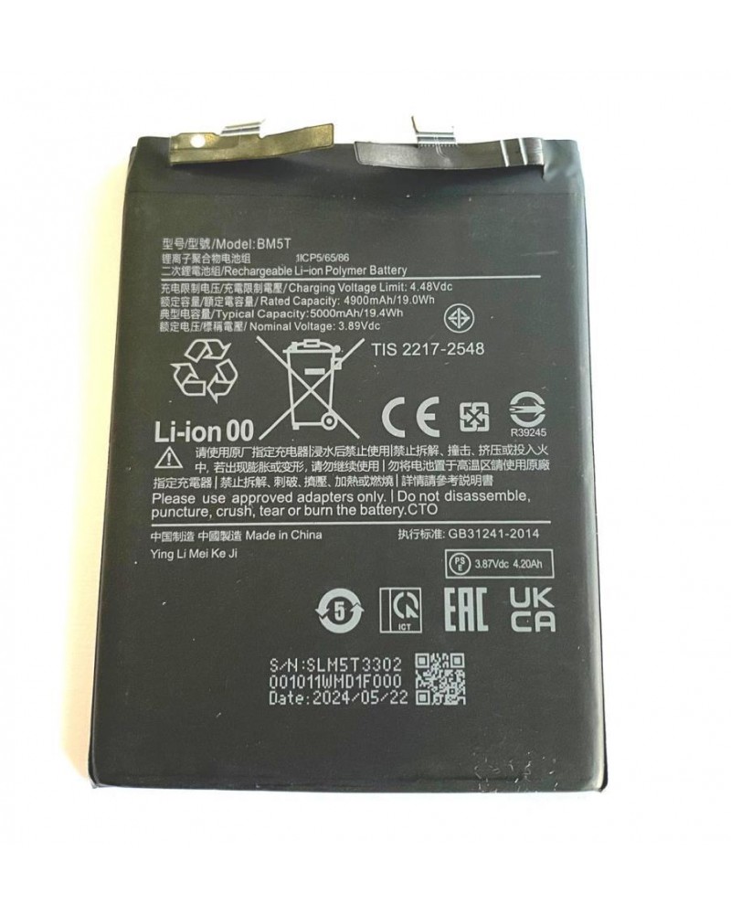 Bateria de 5000mAh BM5T para Poco X6 Pro Xiaomi 13T Redmi Note 13 Pro 4G Poco F6 Pro