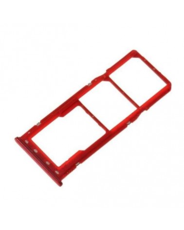 Dual SIM and SD Card Tray for Samsung A30 Red