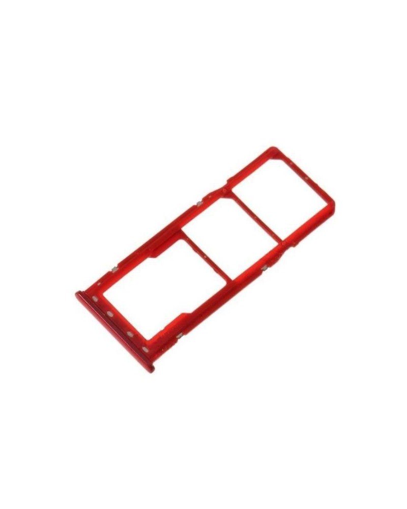 Dual SIM and SD Card Tray for Samsung A30 Red