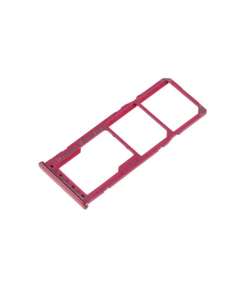 Bandeja o Soporte de Sim Dual y SD para Samsung Galaxy A7 2018 Rojo