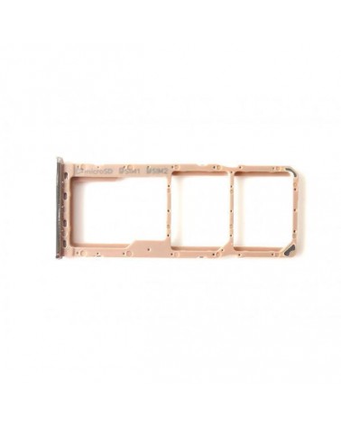 Bandeja o Soporte de Sim Dual y SD para Samsung Galaxy A7 2018 Oro