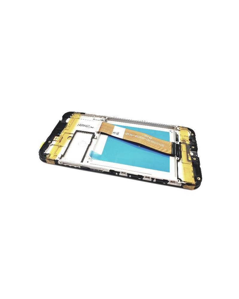 Full screen with frame for Samsung Galaxy A01 - Black - Oled Quality Compatible Large Connector