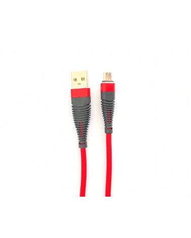 Cabo Micro USB de 1 metro Nylon Vermelho