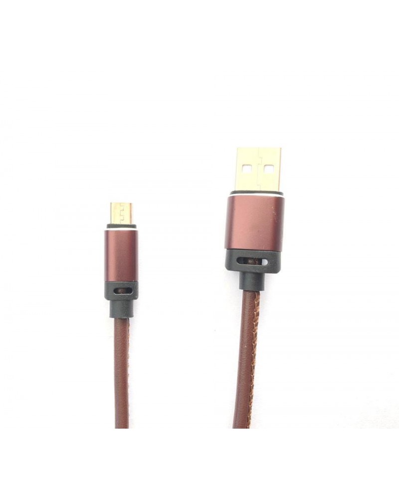 1 metre Micro USB Cable in Brown Leather