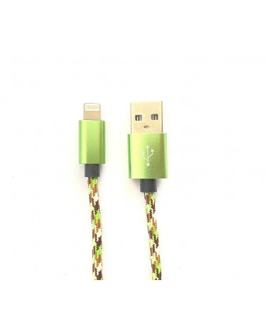 Cabo USB para iPhone/iPad 1m Nylon Multigreen