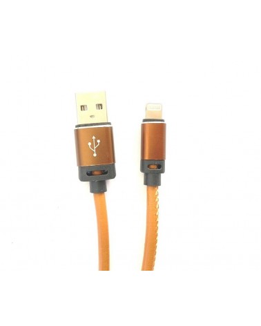 Cabo USB para iPhone/ iPad 1 metro em pele Camel