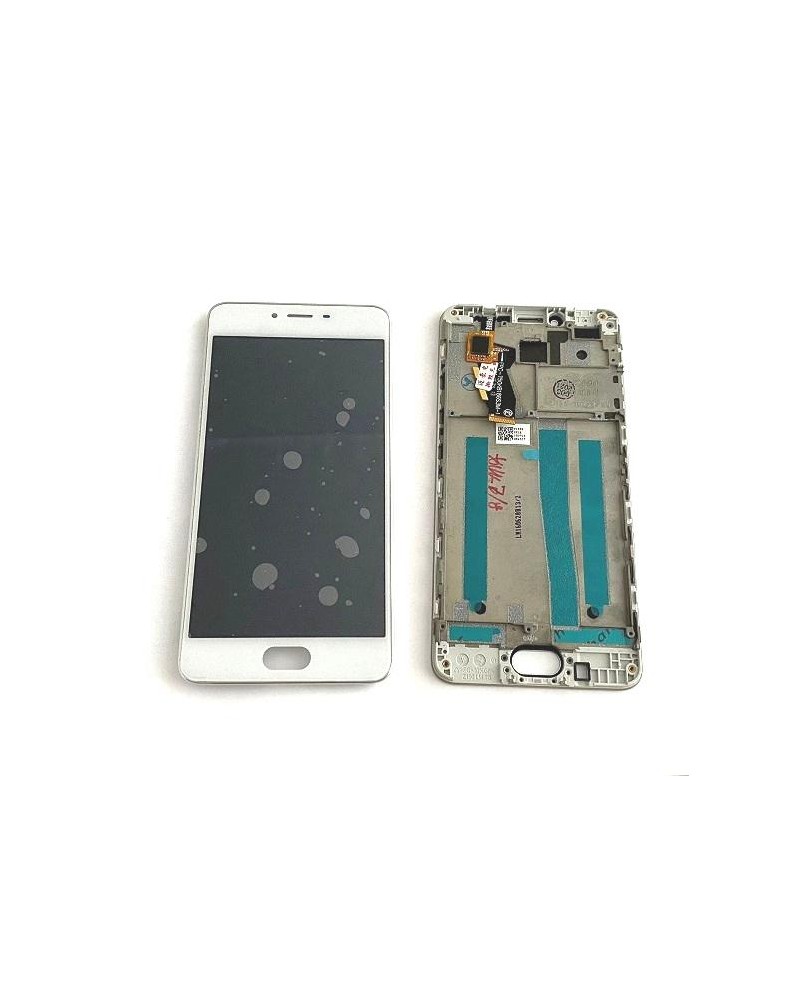 Lcd display touch screen with frame for Meizu M3s White