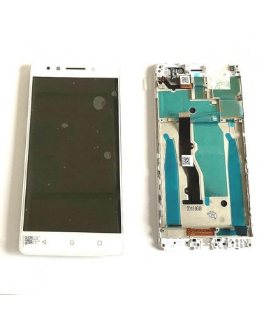 LCD and Touch Screen with Frame for Lenovo K8 Note - White