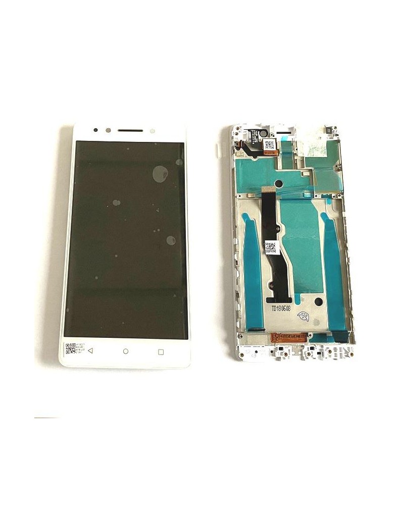 LCD e ecrã tátil com moldura para Lenovo K8 Note - Branco