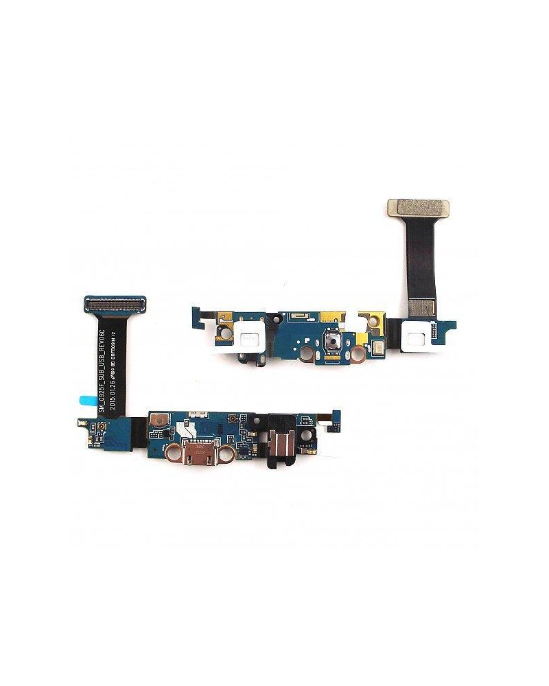 Ficha de áudio e microfone flexível para carregamento micro USB para Samsung Galaxy S6 Edge SM-G925F