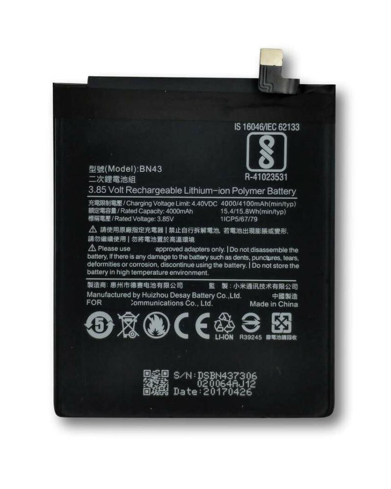 Bateria BN43 para Xiaomi Redmi Note 4x Redmi Note Versão Global