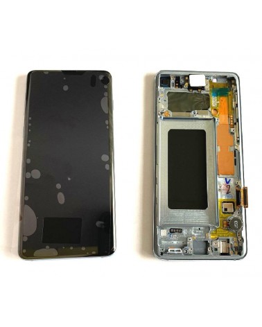 LCD and Touch screen with blue bezel for Samsung Galaxy S10 G973 Service Pack