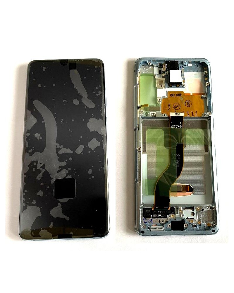 Pantalla LCD y Tactil con Marco Cloud Blue para Samsung S20 Plus G986   Service Pack  