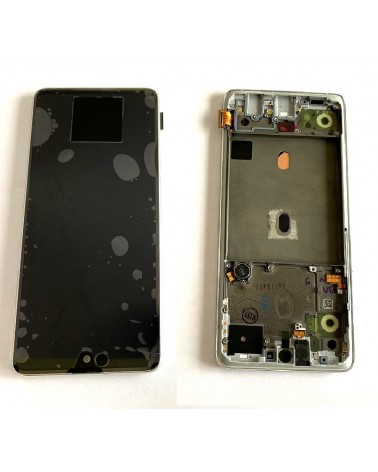 Pantalla LCD y Tactil con marco Blanco para Samsung Galaxy A51 A516 5G  Service pack 