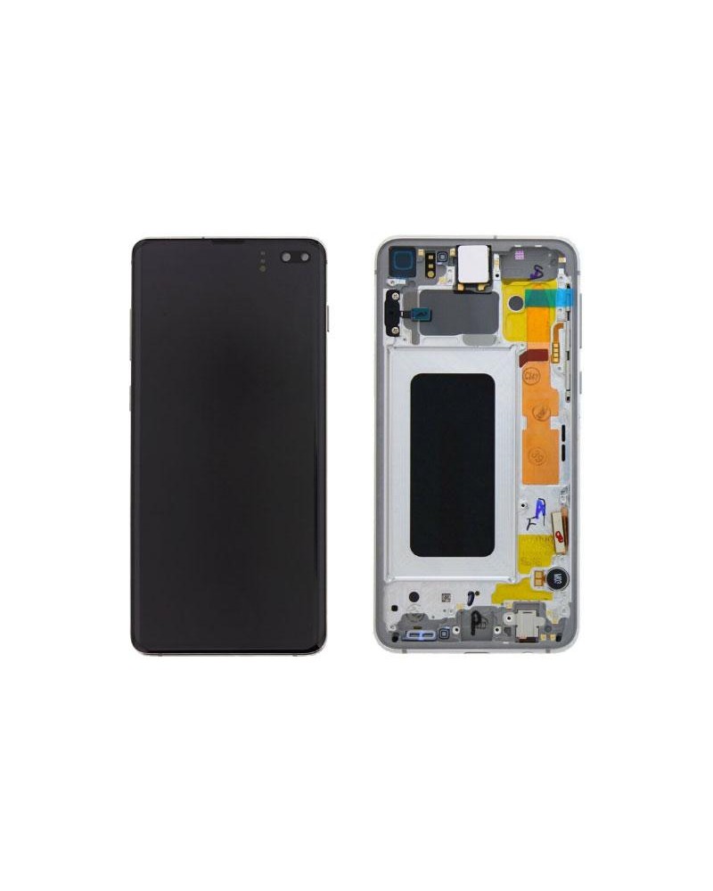 LCD and Touch Screen with White Frame for Samsung Galaxy S10 S10 Plus S10 G975 - Service Pack