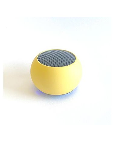 Mini Wireless Speaker Round Yellow with USB Charging