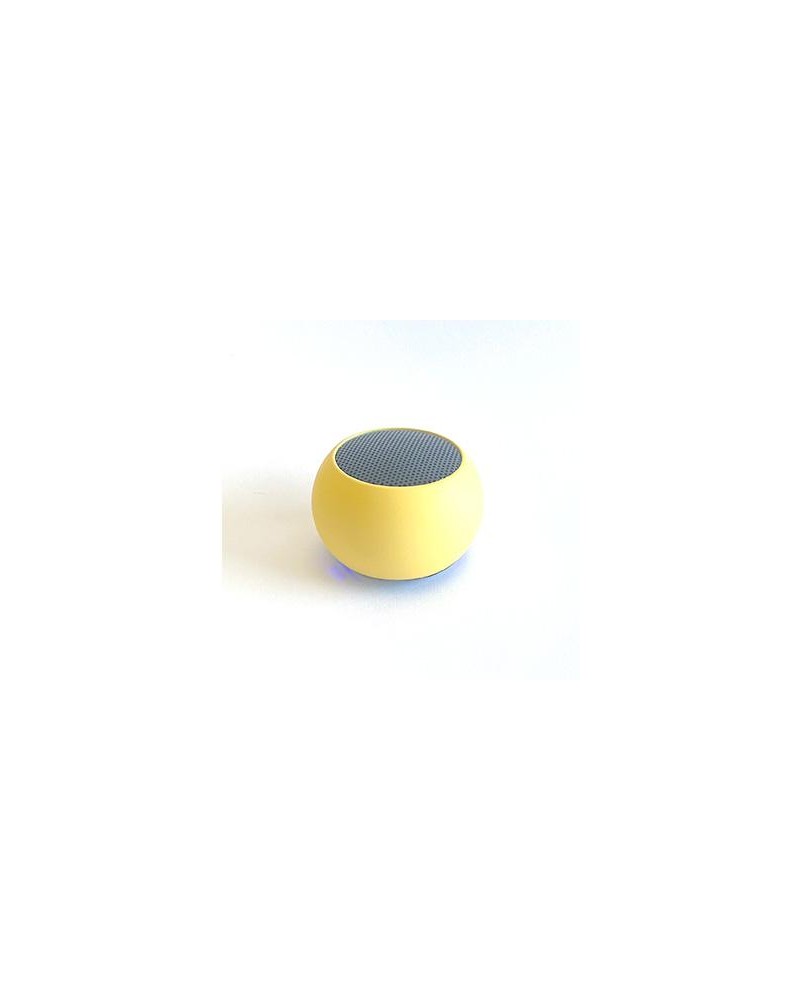 Mini Wireless Speaker Round Yellow with USB Charging