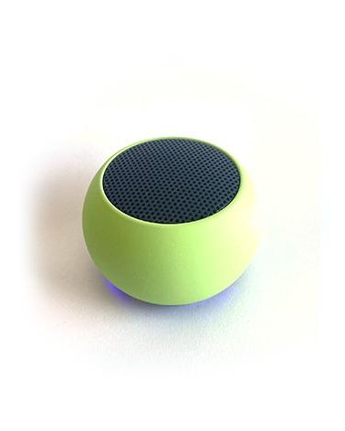 Mini Wireless Speaker Round Green with USB Charging