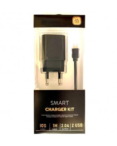 Carregador de rede para Iphone 2A preto