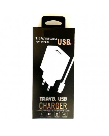 Mains Charger Type C White 1 5A 1 metre