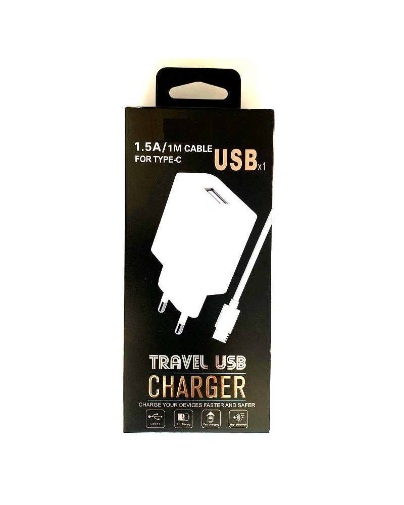 Mains Charger Type C White 1 5A 1 metre