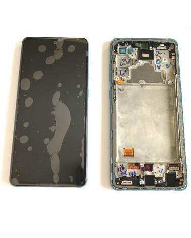 LCD and Touch screen with blue frame for Samsung Galaxy A72 A725 Service Pack