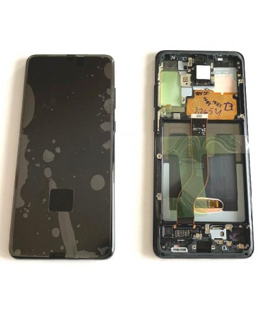 Pantalla LCD Y Táctil Con Marco Cosmic Black para Samsung Galaxy S20 Plus G986   Service Pack  