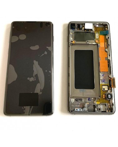 LCD e ecrã tátil com moldura preta para Samsung Galaxy S10 G973 Service Pack